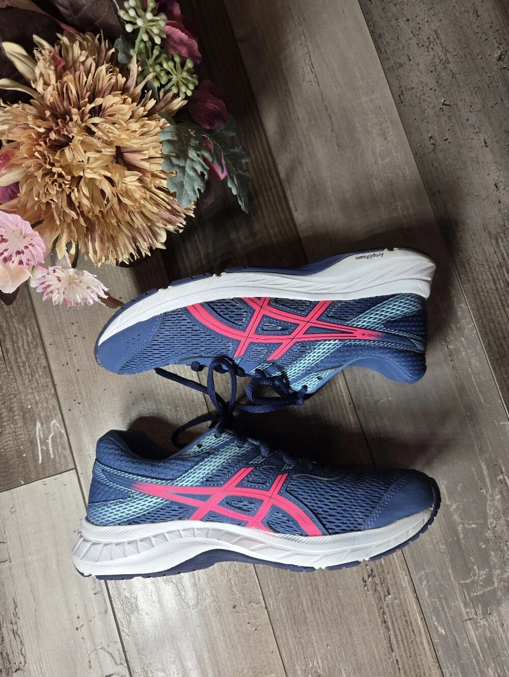 ASICS Gel‑Contend 6 Blue Pink Running Shoes – Women’s Size 8